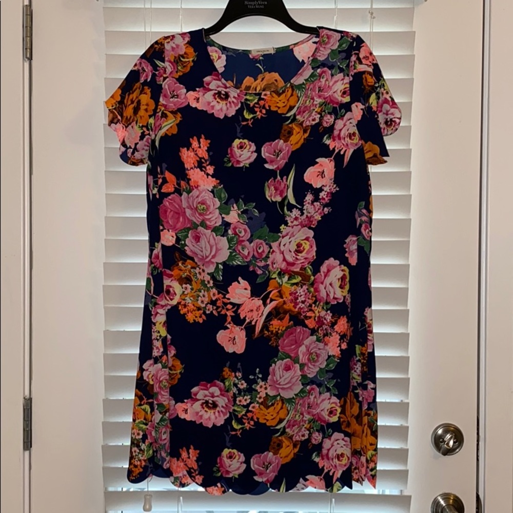 Floral, scalloped dress